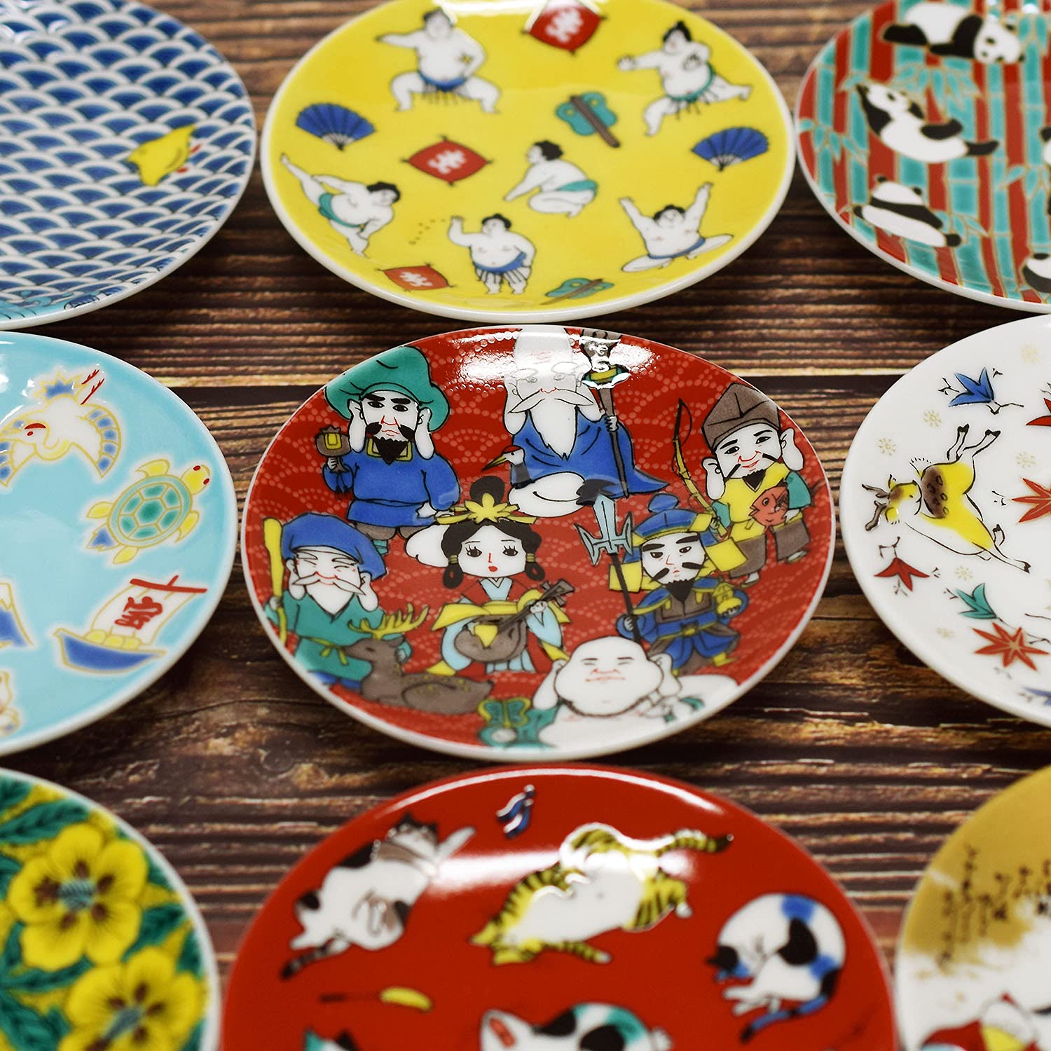 Amazon｜和座の蔵 お皿 おしゃれ 九谷焼 縁起 豆皿 七福神 陶器 小皿